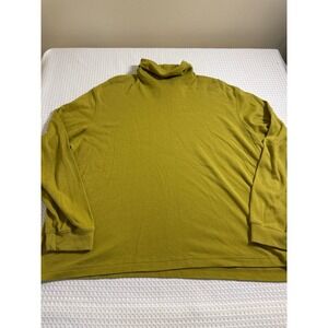 Hasting‎ & Smith Turtleneck Women 2X Chartreuse Green Long Sleeve